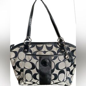 Coach Black and Cream Shoulder Bag